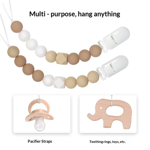 Chaîne de sucette en silicone faite à la main sans BPA pour bébé, attache-tétine pour la dentition, vente en gros, OEM - Product Image 4