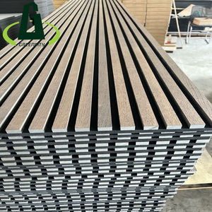 Les panneaux en bois de barrière de mur de latte acoustique de feutre de polyester de tissu d'Eco ont mené le panneau acoustique noir 2 pouces - Product Image 1