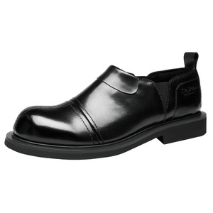 Fapai Dushi Men's Slip-on Loafers Top Grain Leather Low Heel Business Casual Shoes Comfort <b>Rubber</b> Outsole - Product Image 5