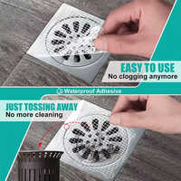 Filtre de vidange rectangulaire moderne en plastique jetable, attrape-cheveux en maille, autocollants pour éviers de salle de bain et de cuisine, récupérateur de déchets facile