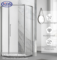 Cabine de douche d'angle de luxe au design moderne, de haute qualité, avec cadre complet et système de douche à jet diamant dissimulé