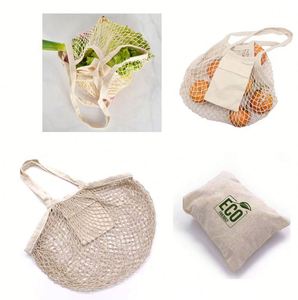 Bolsas de Compras Reutilizables de Malla de Algodón Ecológicas con Logotipo Personalizado, Asa Portátil con Agarres para Compras - Product Image 3