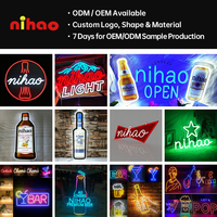 NIHAO Fabricant de panneaux lumineux néon personnalisés, enseigne commerciale en acrylique 3D pour café, bar, salon, hôtel