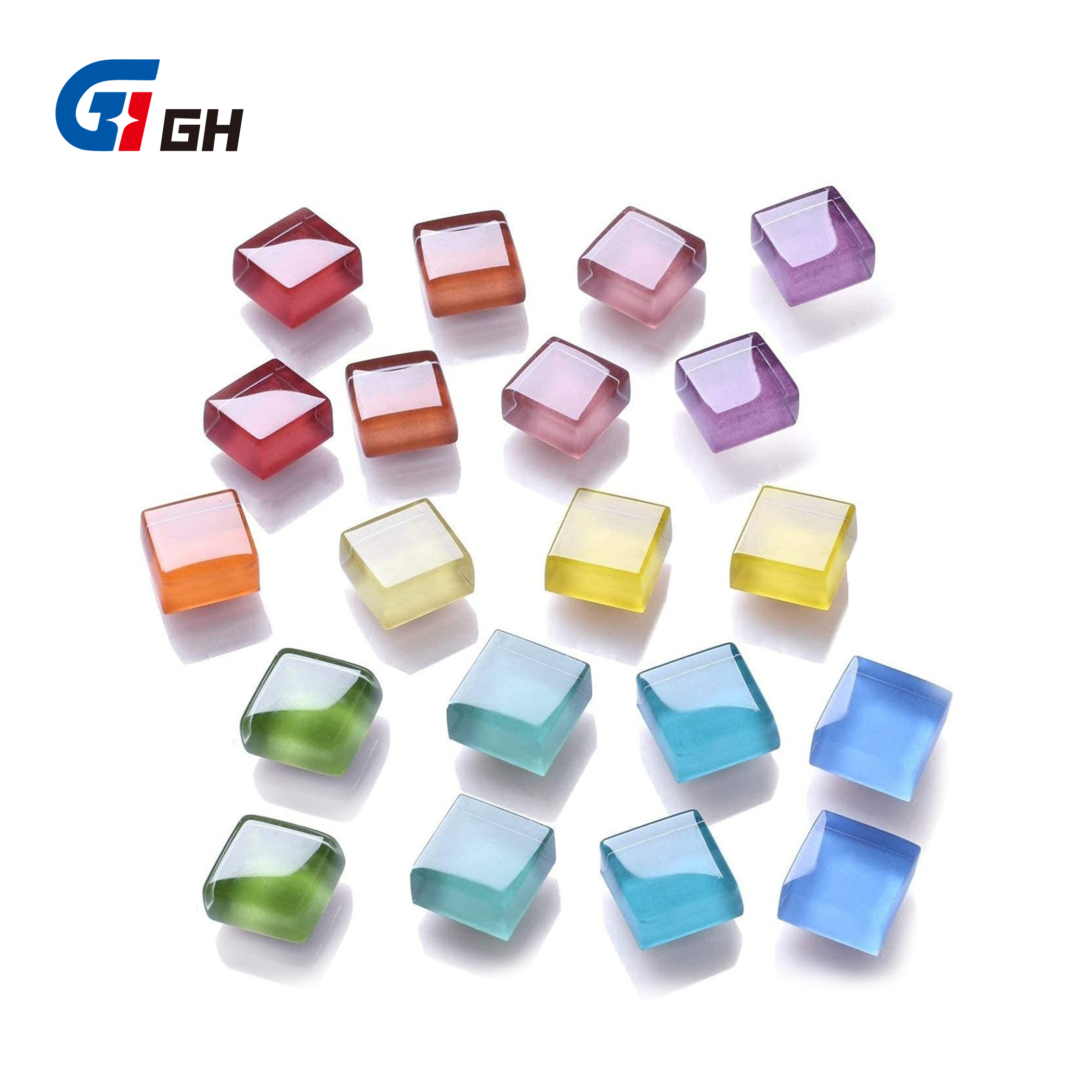 Custom Promotional Supplies Colorful Transparent Square Mini Magnet Push Pin Magnet Magnetic Block Resin Fridge Magnets Material
