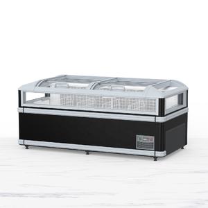 Congélateur coffre à dégivrage automatique de haute qualité pour supermarché, 400L, avec deux compartiments, vitrine réfrigérée pour la viande - Product Image 1