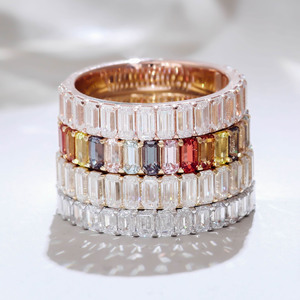 קלאסי הנצח 10k/14k/14k/18k זהב 18 קראט באיכות גבוהה moissanite מעבדה ספיר הלהקה לנצח נצחים טבעת אירוסין לנשים - Product Image 2