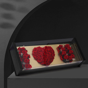 Valentine' day acrylic flower boxes gift box Custom transparent rose flower wholesale acrylic flower box