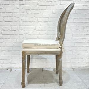 Chaise de salle à manger en bois de style français vintage avec coussin rétro, prix de gros pour salon, chambre, hôtel, appartement, usage de loisirs - Product Image 3