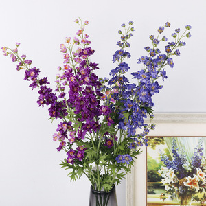 Fleurs artificielles de delphinium en soie, blanc, rose, violet, haute simulation, pour décoration intérieure, mariage et accessoires extérieurs - Product Image 2