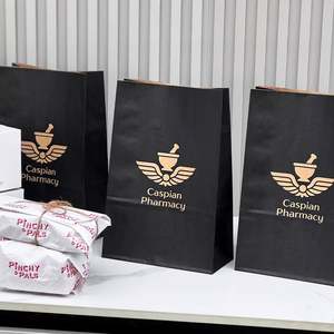 Bolsas de Papel Kraft Ecológicas, Biodegradables y Reciclables con Diseño de Logotipo Personalizado para Medicamentos Diarios de Farmacia - Product Image 6