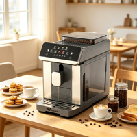 Cafetera Eléctrica Inteligente Automática Anbolife con Pre-infusión, Pantalla LED, Memoria Personalizada, Opción WiFi, Diseño Cónico Integrado para el Hogar