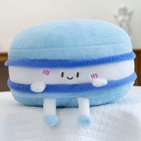 BoTu mignon Macaron forme en peluche oreiller jouets Simulation coussin rond couleur unie dessin animé décor pour lit maison canapé griffe poupée Machine