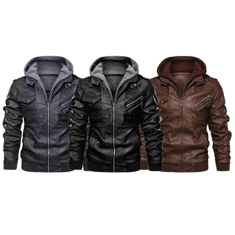 Power Punch Hot Sale Casual Fashion Men's Leather Jacket for Biker Distressed