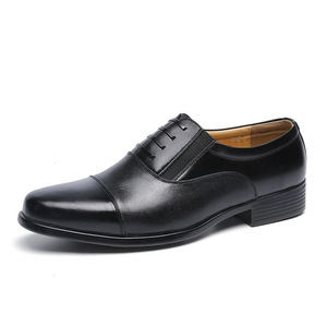 Chaussures habillées formelles en cuir noir pour hommes, style Oxford, à bout pointu, basses, pour le bureau, la carrière, les mariages et les mariés - Product Image 2