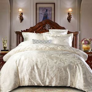 Juego <span class=keywords><strong>de</strong></span> Ropa <span class=keywords><strong>de</strong></span> <span class=keywords><strong>Cama</strong></span> <span class=keywords><strong>para</strong></span> Boda, Estilo Europeo, Satén Jacquard, Juego <span class=keywords><strong>de</strong></span> 4 Piezas, Juego <span class=keywords><strong>de</strong></span> Funda Nórdica y Sábanas - Product Image 1
