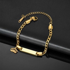 <span class=keywords><strong>Braccialetto</strong></span> Personalizzato con Nome per Bambini Fai-da-Te, Placcato Oro 18k in Acciaio Inossidabile, Gioielli con Targhette Metalliche Personalizzate - Product Image 4