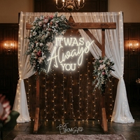 Lampu Neon LED Kustom untuk Pernikahan 'It Was Always You' Dekorasi Lampu Neon Seni Dinding yang Dipersonalisasi untuk Pengantin Pria dan Wanita, Upacara Resepsi