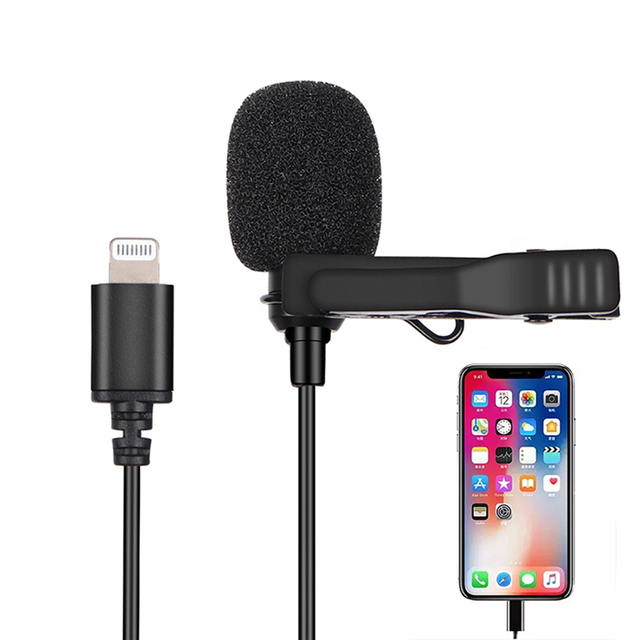 Biner H24 Newest Portable Wired Mobile Lapel External Microphone Lightning Port for Lightning Mobile Phone Recording