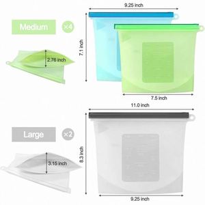 High Eco-friendly Reusable Freezer Silicone Food Storage <b>Bag</b> Platinum Transparent for School Closet Cosmetics Set - Product Image 1