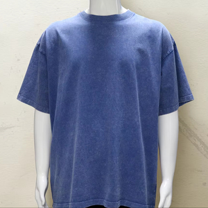 T-shirts surdimensionnés pour hommes, style vintage, effet usé, lavage à l'acide, 100% coton, personnalisables avec votre propre logo, collection printemps-été 2025 - Product Image 2