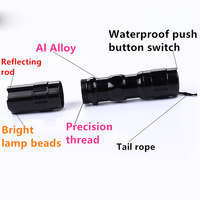 Senter LED Mini portabel kustom, senter badan luar ruangan tahan air Ultra terang AA daya baterai