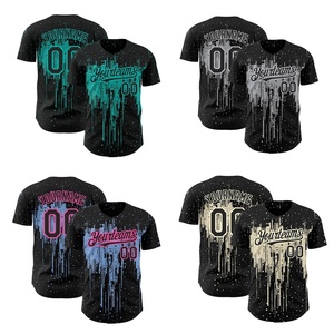Maillot de baseball personnalisé OEM d'usine, sublimation internationale, maille dégradée, couleur unie, boutonné, pour hommes, vente en gros - Product Image 1