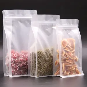 Zip blocco bolsa transparente biodegradabile stand up sacchetto di plastica