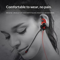 Vicsound Headset Gaming Model Privat Lintas Batas Terbaru untuk Ponsel dan Komputer, In-Ear Berkabel 3.5mm dengan Mikrofon dan Kabel 1.2m