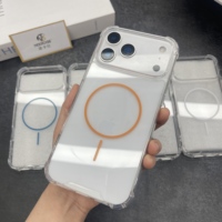 Coque de téléphone transparente simple et compatible, dos transparent et mignon, aimant puissant, coins antichoc, vente en gros