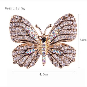 Aleación de moda Arco Iris Rhinestone mariposa Animal <span class=keywords><strong>broche</strong></span> accesorio de mujer Pin joyería - Product Image 2