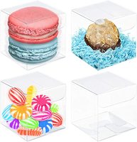 Boîtes d'emballage en PVC/PET transparentes de 100x100x100 mm, vente en gros, boîtes cadeaux pliables en plastique transparent