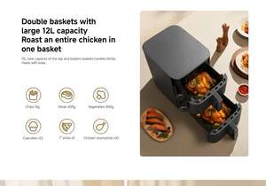 Freidora de Aire Inteligente Xiaomi de Doble Capa 12L, Horno Multifuncional para Hacer Papas Fritas, Horno Freidora de Aire de Gran Capacidad - Product Image 4