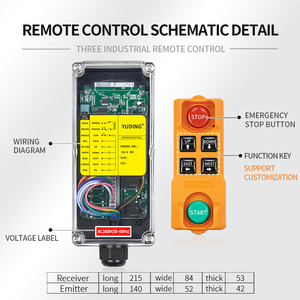 Transmisor y receptor hidráulico con control remoto de radio industrial inalámbrico de velocidad única 1/2 ", 1/2" - Product Image 6
