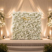 Mur de fleurs artificielles bleues en tissu enroulable, idéal pour les mariages, événements, salons et fêtes – Vente chaude