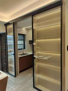 Placard et salle <span class=keywords><strong>de</strong></span> bain utiliser écran <span class=keywords><strong>de</strong></span> <span class=keywords><strong>douche</strong></span> coulissant porte coulissante <span class=keywords><strong>miroir</strong></span> porte en verre bordure porte d'armoire - Product Image 3