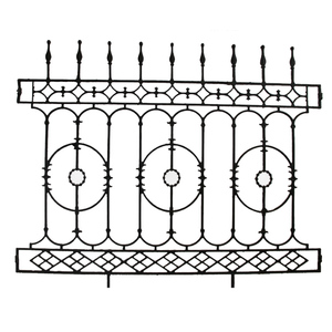 Panneaux de clôture décoratifs ornementaux en fonte en métal noir antique - Product Image 1