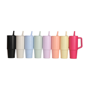 Simple 30oz <b>Double</b>-<b>walled</b> Insulated Tumbler Leak-proof Foldable Spout With Handle Travel <b>Mug</b> - Product Image 1