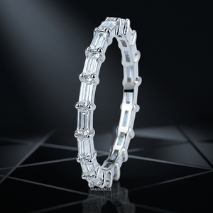 Anillo de Eternidad Clásico con Diamantes Cultivados en Laboratorio, Corte Baguette, Oro 10K 14K 18K, Plata 925 935, Chapado en Rodio, Joyería de Boda - Product Image 2