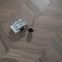 Parquet en noyer noir technique, motif feuille brun foncé, fournisseur de parquet à joint mâle et femelle