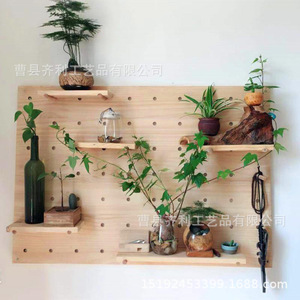 Pegboard Solid Wood Wall Mounted Storage Rack Rectangle <b>Pine</b> Living Room Neatening <b>Shelf</b> - Product Image 1