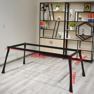 Mobilier de bureau bureau de conférence moderne en acier inoxydable bois patron exécutif PDG bureau salle de réunion table - Product Image 5