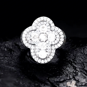 Lab Grown Diamond Quatrefoil Cross <b>Ring</b> S925 Sterling Silver Iced Hip Hop Jewelry <b>Men</b> Women Luxury Bling Statement Band IGI - Product Image 5