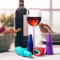 Bouchon de bouteille en acier inoxydable en forme de cône, réutilisable, avec joint en silicone, pour vin, bière, bouteille d'assaisonnement, accessoires de cuisine et de bar