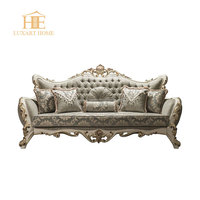 Ensemble de canapés de salon modulaires de luxe de style antique confortable, meubles turcs classiques royaux en bois