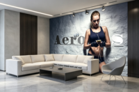 Papier peint mural 3D personnalisé pour salle de sport, motif fille sportive, pour fond de réception, décoration murale commerciale, revêtement mural pour salle de sport