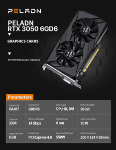 Peladn GPU GeForce RTX 3050 6GB Gddr6 <span class=keywords><strong>Video</strong></span> <span class=keywords><strong>Card</strong></span> RTX 3050 6GB 96-Bit Dual Fan Chơi Game <span class=keywords><strong>Card</strong></span> đồ họa Placa de <span class=keywords><strong>Video</strong></span> - Product Image 5