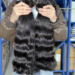 Soft Raw Unprocessed Indian Burmese Curly Cuticle Aligned Human Hair No Chemical Wholesale Natural Wavy Raw Indian Hair Bundles - Product Image 2