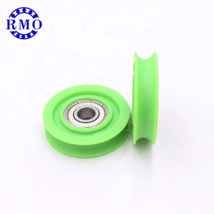 Poleas verdes de color personalizado 608ZZ rueda de rodamiento de rodillos Nylon PA6 PA66 poleas para puerta de armario rodillo 8*40*9,4mm - Product Image 2
