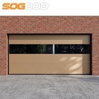 Porte de garage sectionnelle automatique en aluminium et verre à isolation thermique de haute qualité 9x7 16x7, design moderne et sécurisé