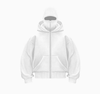 Vente en gros de sweat à capuche avec logo personnalisé, fermeture éclair intégrale, double capuche, style vintage surdimensionné avec épaules tombantes